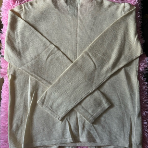 Sag Harbor Petite sz Medium cream double layered tunic sweater (see description) - Picture 3 of 7